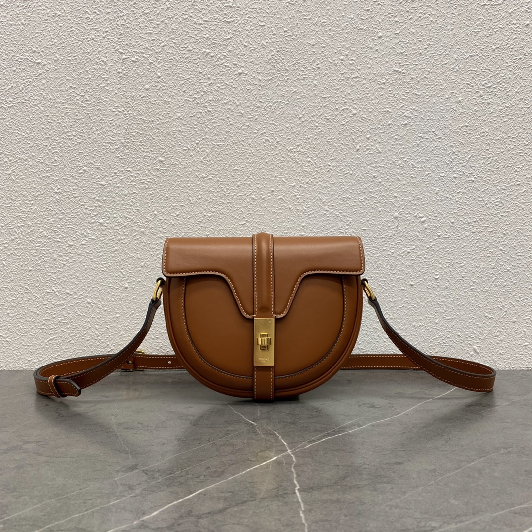 Celine Besace 16 Satinated Calfskin Shoulder Bag Brown 188013